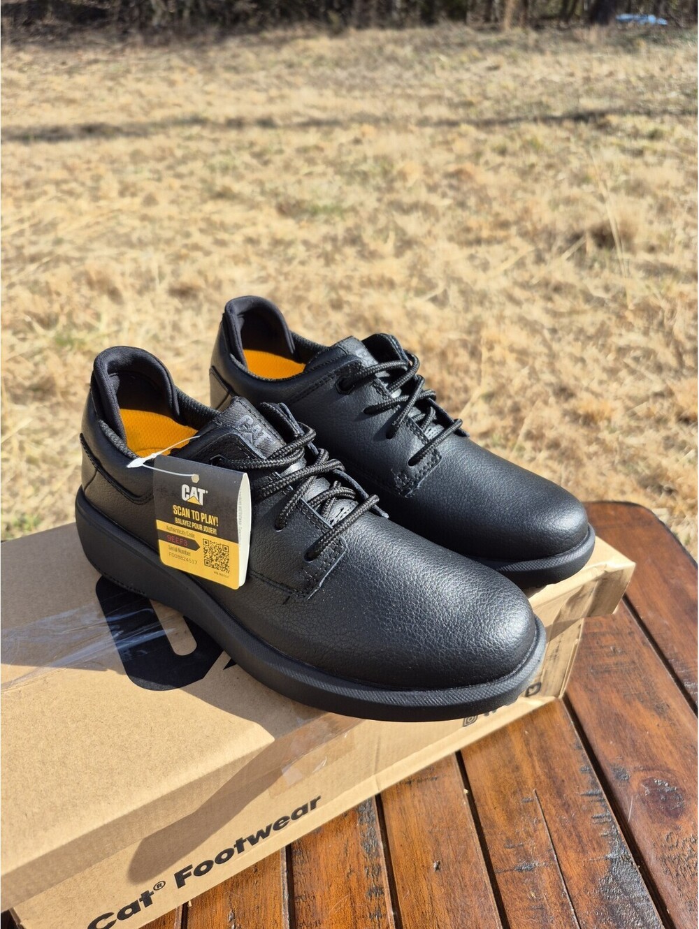 Cat Footwear Women's Prorush Sr+ Oxford Food Service Work Shoes Black Leather 5